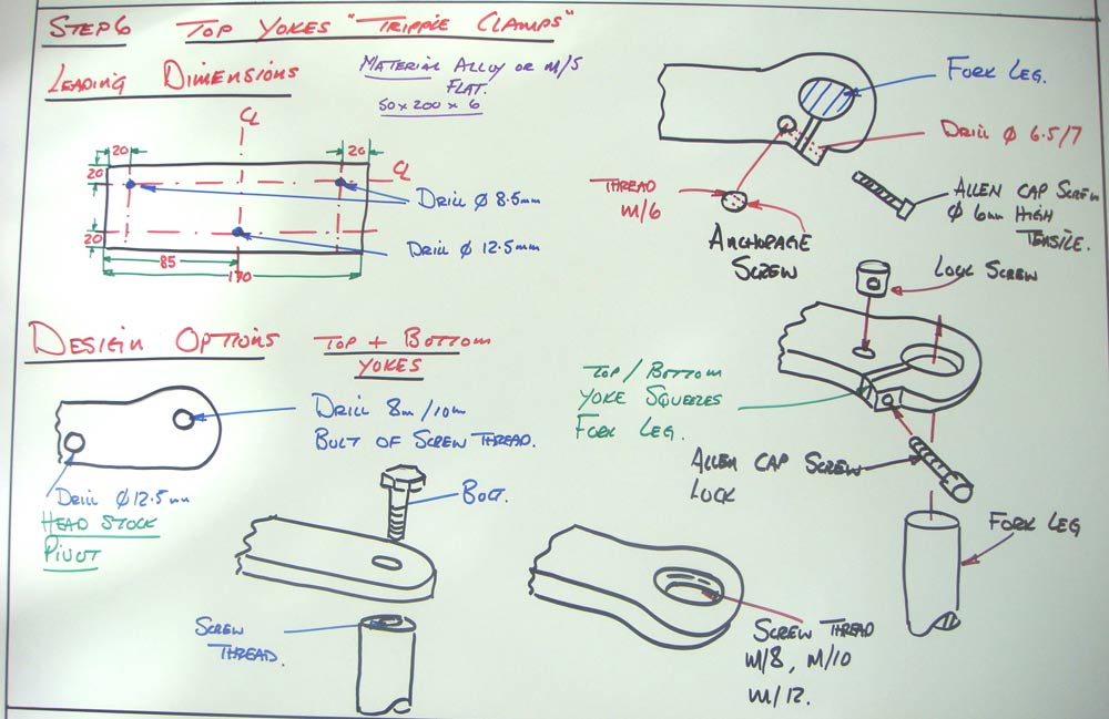 Minibike Plans - Step 6 Top Yokes & Triple Clamps